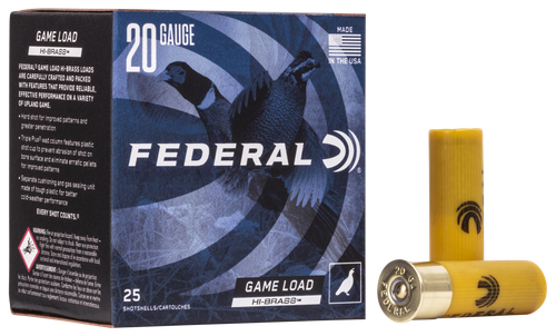 Federal H2046 Game-Shok High Brass 20Gauge 2.75" 1oz 6Shot 25 Per Box/10 Case