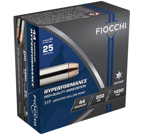 Fiocchi 44XTPB25 Hyperformance  44RemMag 200gr Hornady XTP Hollow Point 25 Per Box/20 Case