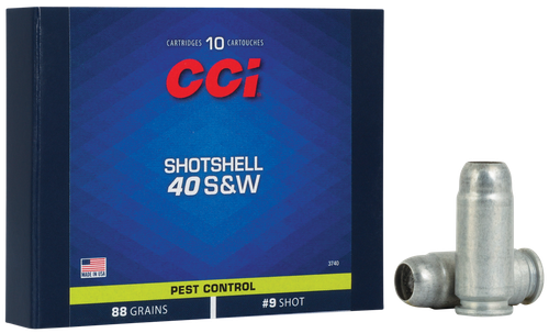 CCI 3740 Pest Control Shotshell 40S&W 88gr #9Shot 10 Per Box/20 Case