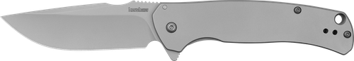 Kershaw 1416 Scour  3.30" Folding Drop Point Plain Bead Blasted 8Cr13MoV SS Blade, Bead Blasted Stainless Steel Handle
