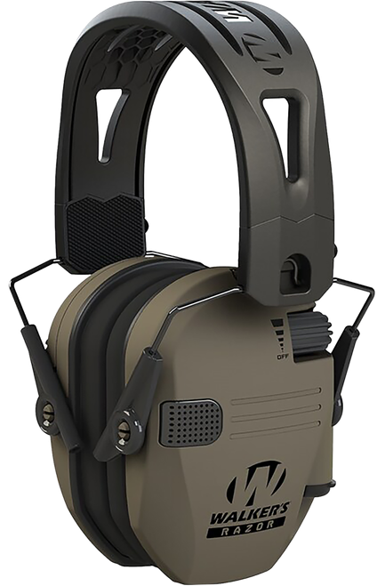 Walker's GWPRSEMRHFDE Razor Tacti-Grip 23 dB Over the Head Flat Dark Earth/Black Polymer