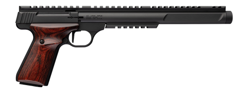 Browning 051613490 Buck Mark Hunter Varmint SR 22 LR 10+1 10.50" Matte Black Threaded Barrel, Matte Black Aluminum Frame w/Top & Lower Picatinny Rail, Rosewood Laminate w/Buckmark Grip