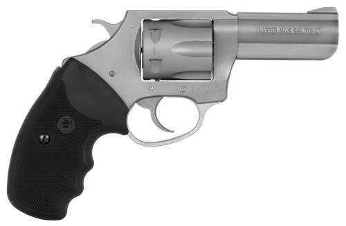 Charter Arms 73802 Pitbull  Large 380 ACP 6 Shot 3" Stainless Steel Barrel & Cylinder, Anodized Aluminum Frame w/Black Finger Grooved Rubber Grip