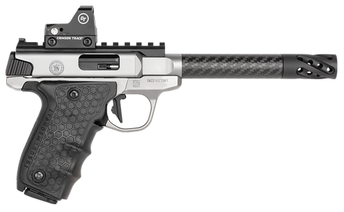 Smith & Wesson 12081 Performance Center Victory Target 22 LR 6" CF MB 10+1 Stainless Steel Tandemkross Black HiveGrip with Integrated Target Thumb Rest Grip Red Dot