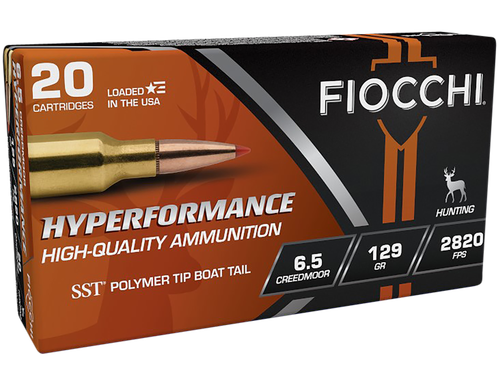 Fiocchi 65CMHSA Hyperformance  6.5Creedmoor 129gr Super Shock Tip 20 Per Box/10 Case