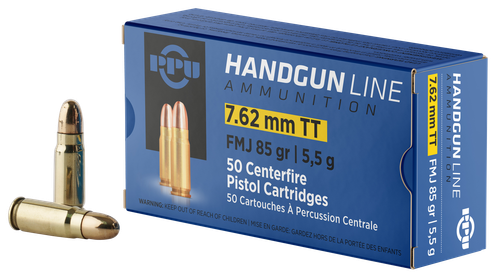 PPU PPH7TF Handgun  7.62x25mmTokarev 85gr Full Metal Jacket 50 Per Box/10 Case