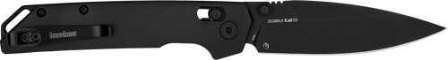 Kershaw 2038BLK Iridium  3.40" Folding Spear Point Plain Satin/Stonewashed D2 Steel Blade/ Gray Anodized Aluminum Handle Includes Pocket Clip