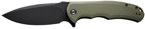 Civivi Knives C803F Praxis  3.75" Folding Plain Black Stonewashed 9Cr18MoV SS Blade, OD Green Textured G10 Handle