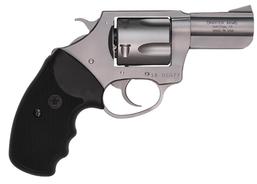 Charter Arms 74420 Bulldog  Large 44 Special, 5 Shot 2.50" High Polished Stainless Steel Barrel, Cylinder & Frame w/Black Finger Grooved Rubber Grip