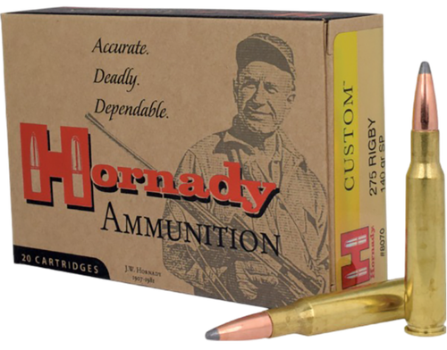 Hornady 8070 Custom  275Rigby 140gr InterLock Spire Point 20 Per Box/10 Case