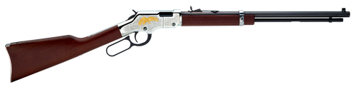 Henry H004GE Golden Eagle  Full Size 22 Short, 22 Long, 22 LR, 16 LR/21 Short 20" Blued Octagon Barrel, Nickel-Plated Metal Finish, American Walnut Stock Right Hand