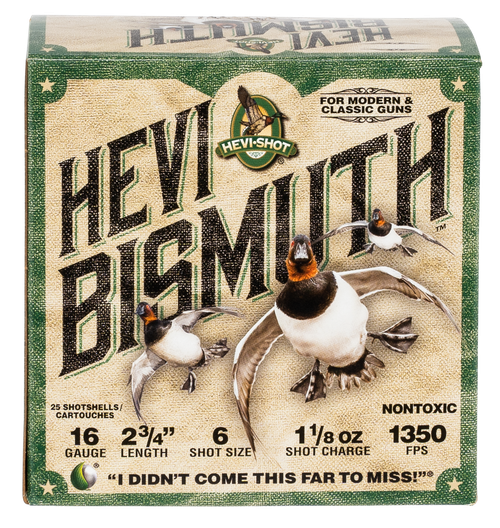 HEVI-Shot HS16706 HEVI-Bismuth  16Gauge 2.75" 1 1/8oz Bismuth 6Shot 25 Per Box/10 Case