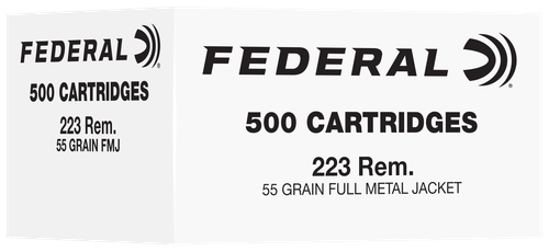 Federal FC223F500   223Rem 55gr Full Metal Jacket 500 Per Box/2 Case