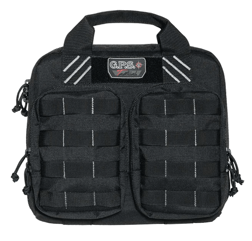 GPS Bags T1412PCB Tactical Double +2 Black 1000D Nylon Teflon Coating Holds 4 Handguns