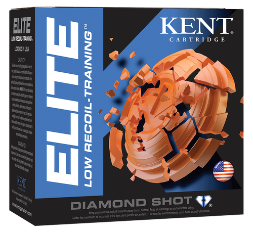 Kent Cartridge E12L248 Elite Low Recoil-Training 12Gauge 2.75" 7/8oz 8Shot 25 Per Box/10 Case
