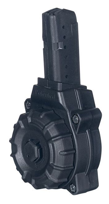 ProMag DRMA26 Standard  30rd Drum 9mm Luger Fits AR-15, Compatible w/Glock Style Magazines Black DuPont Zytel Polymer