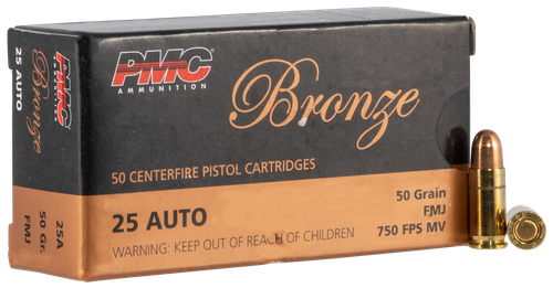 PMC 25A Bronze  25ACP 50gr Full Metal Jacket 50 Per Box/20 Case