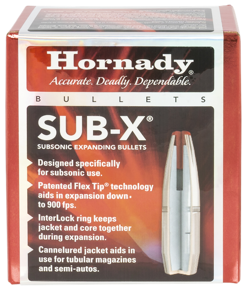 Hornady 30718 Sub-X  30 Cal 308 Cal 175 gr Subsonic eXpanding 100 Per Box/ 15 Case