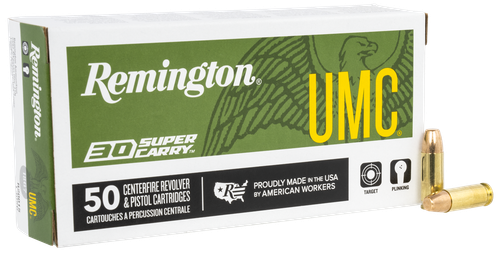 Remington Ammunition R20015 UMC  30SuperCarry 100gr Full Metal Jacket 50 Per Box/20 Case
