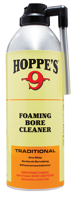 Hoppe's 908 No. 9 Bore Cleaner Foam Style Cleaner Removes Copper & Powder Residue  12 oz. Spray Bottle