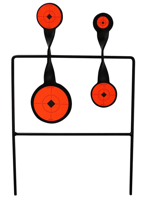 Birchwood Casey 46422 World of Targets Duplex Rimfire Pistol/Rifle AR500 Steel Black/Orange Bullseye Illustration Impact Enhancement Motion