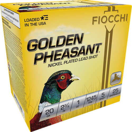 Fiocchi 20GP5 Golden Pheasant Extrema 20Gauge 2.75" 1oz 5Shot 25 Per Box/10 Case