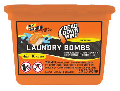 Dead Down Wind 118318 Laundry Bombs  Odor Eliminator Unscented Scent 12.24 oz Tub 18 count