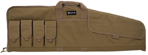 GPS Bags SRC42FDE Single Rifle Case Flat Dark Earth 600D Polyester w/ Mag Pouch Lockable Zippers & Fleece-Lining