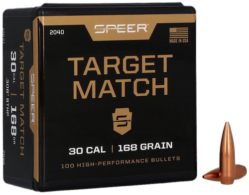 Speer 2040 Rifle Plinking Target Match .308 168 gr Open Tip Match Boat Tail 100 Per Box/ 5 Case