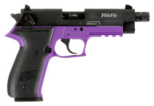 GSG GERG2210TFFL FireFly  22 LR 10+1 4.90" Black Threaded Barrel & Serrated Slide, Purple Zinc Alloy w/Accessory Rail Frame, Black Polymer Grip