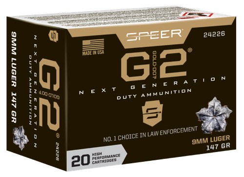 Speer 24226 Gold Dot G2 9mmLuger 147gr 20 Per Box/10 Case