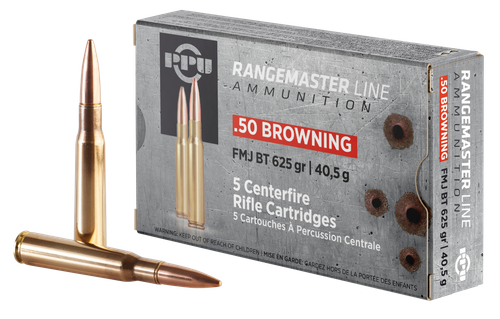 PPU PPRM50 Rangemaster  50BMG 625gr Full Metal Jacket 5 Per Box/20 Case