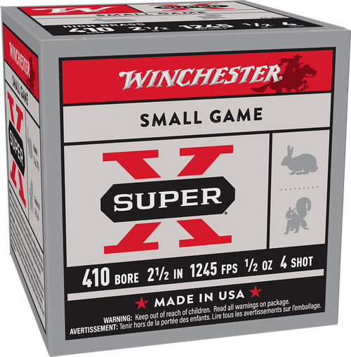 Winchester Ammo X414 Super X Heavy Game Load High Brass 410Gauge 2.50" 1/2oz 4Shot 25 Per Box/10 Case