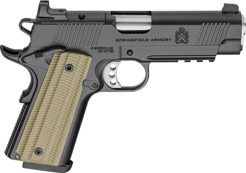 Springfield Armory PO9227AOS 1911 Operator 9mm 9+1 4.25" Black Cerakote Optic Ready Carbon Steel Slide VZ G10 Grip
