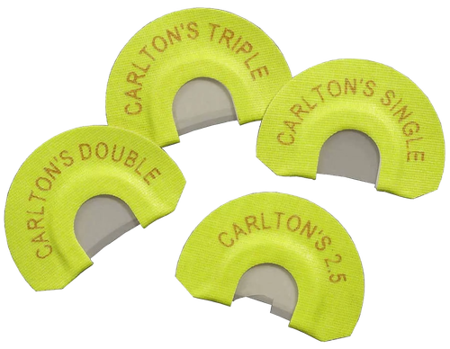 Wayne Carlton's Calls 70314 Essential Elk  Diaphragm Call Single/Double/Triple/2.5 Reed Attracts Elk Yellow 4 Per Pkg