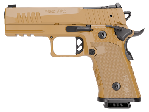 Sig Sauer 211CA9GT4COY P211 GT4 Carry 9mm Luger 21+1 4.20" Black Barrel, Coyote Cerakote Stainless Steel Optic Ready/Serrated Slide & Stainless Steel Frame w/Beavertail & Picatinny Rail, G10 Grip Pane