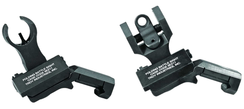 Troy Ind SSIG45SHRBT00 45 Degree BattleSight Set- HK Front & Round Rear  Black Hardcoat Anodized