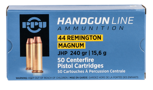 PPU PPH44MH Handgun  44RemMag 240gr Jacketed Hollow Point 50 Per Box/10 Case