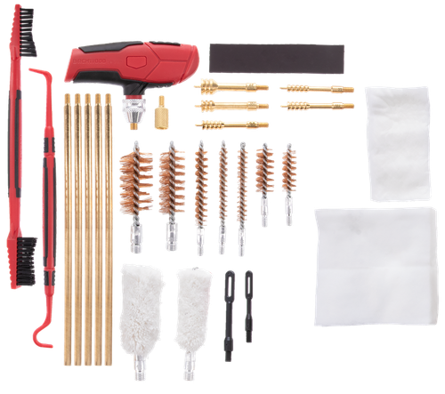 Birchwood Casey UNVCLNKIT Universal Cleaning Kit Multi-Caliber/Multi-Gauge 22 Pieces Black/Red
