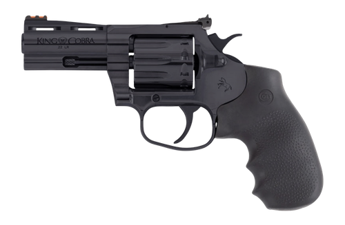 Colt Mfg KCOBRA22-BP3RFO King Cobra Target 22 LR 10rd Shot 3" Blued Vent Rib Barrel, Blued Carbon Steel Cylinder & Frame, Black Hogue Overmolded Grip, Exposed Hammer