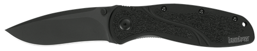Kershaw 1670BLK Blur  3.40" Folding Drop Point w/Recurve Plain Black DLC 14C28N Steel Blade Black Anodized Aluminum Handle Includes Pocket Clip