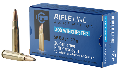 PPU PP3081 Standard Rifle  308Win 150gr Soft Point 20 Per Box/10 Case