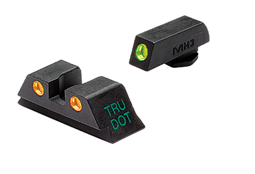 Meprolight USA 102243301 Tru-Dot Sight Set Green Tritium Front/Orange Tritium Rear, Compatible w/Glock 17/19/22/23/24/25/28/31/32/33/34/35/37/38/39