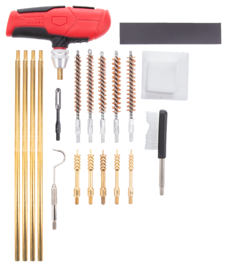 Birchwood Casey RIFCLNKI Rifle Cleaning Kit 21 Pieces Black/Red