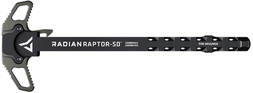 Radian Weapons R0561 Raptor SD Ambi Charging Handle, Radian Gray, Gas Ported Shaft, Fits Mil-Spec AR-15/M16 Platform