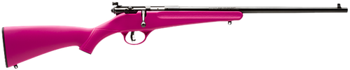 Savage Arms 13780 Rascal  Youth 22 LR 1rd 16.13" Matte Black Sporter Barrel, Matte Black Carbon Steel Receiver, Pink Fixed Synthetic Stock, Right Hand