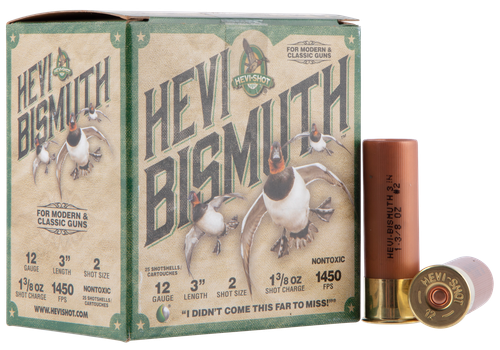 HEVI-Shot HS14002 HEVI-Bismuth  12Gauge 3" 1 3/8oz Bismuth 2Shot 25 Per Box/10 Case