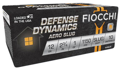 Fiocchi 12LRSLUG Defense Dynamics Aero 12Gauge 2.75" 1oz RifledSlug Shot 10 Per Box/25 Case