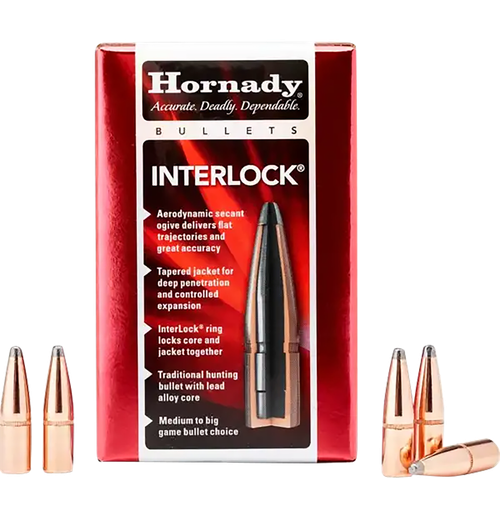 Hornady 3140 InterLock  7.62mm .310 123 gr Soft Point 100 Per Box/ 25 Case
