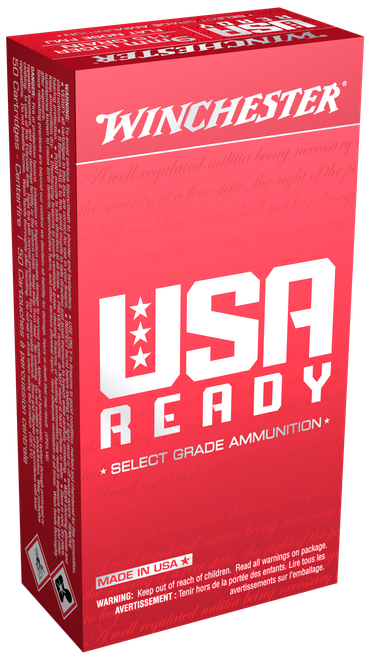 Winchester Ammo RED9 USA Ready 9mmLuger 115gr Full Metal Jacket Flat Nose 50 Per Box/10 Case